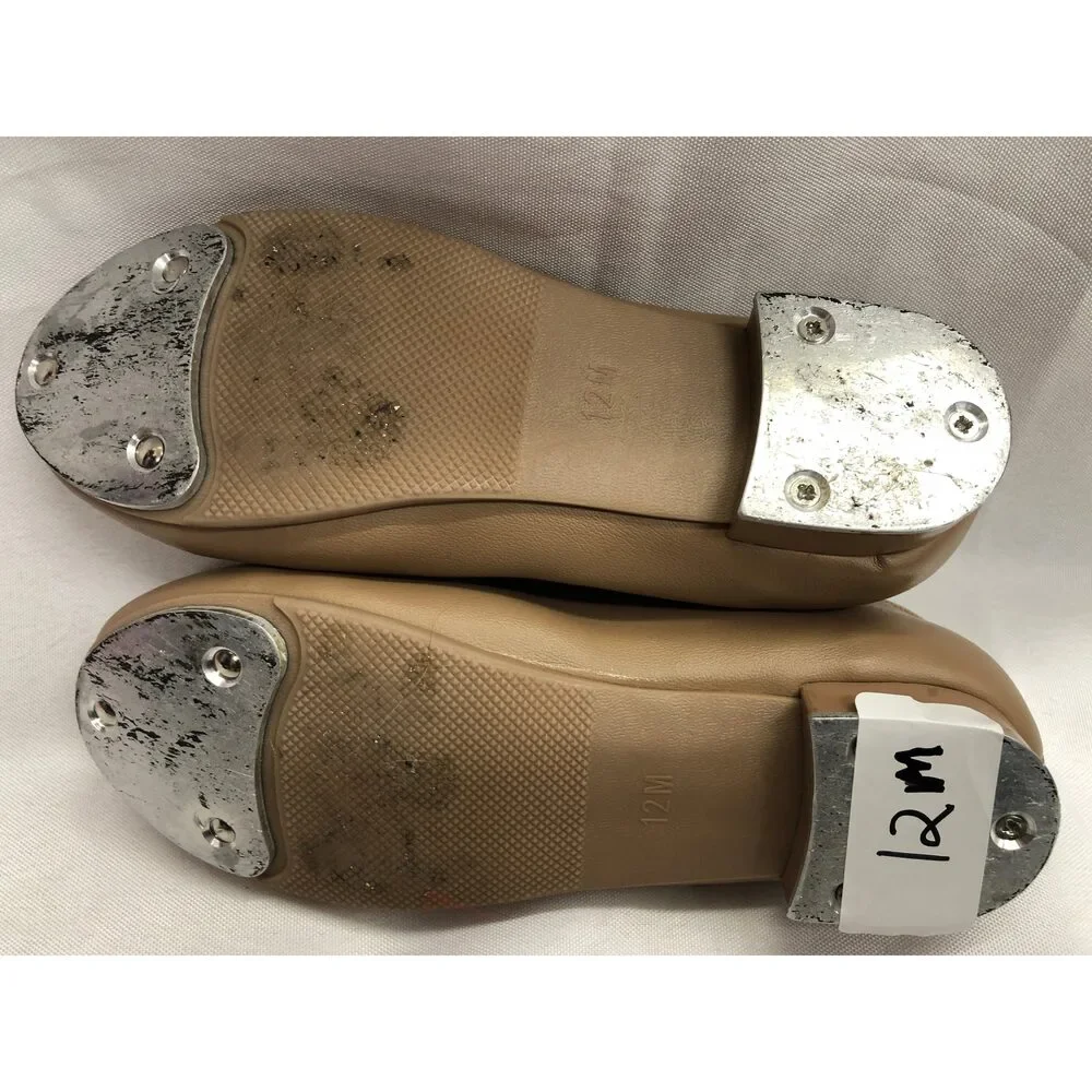 Pre-Owned Dance Tap Shoes Danshuz 534 Child 12M Tan Mary Jane Easy Strap